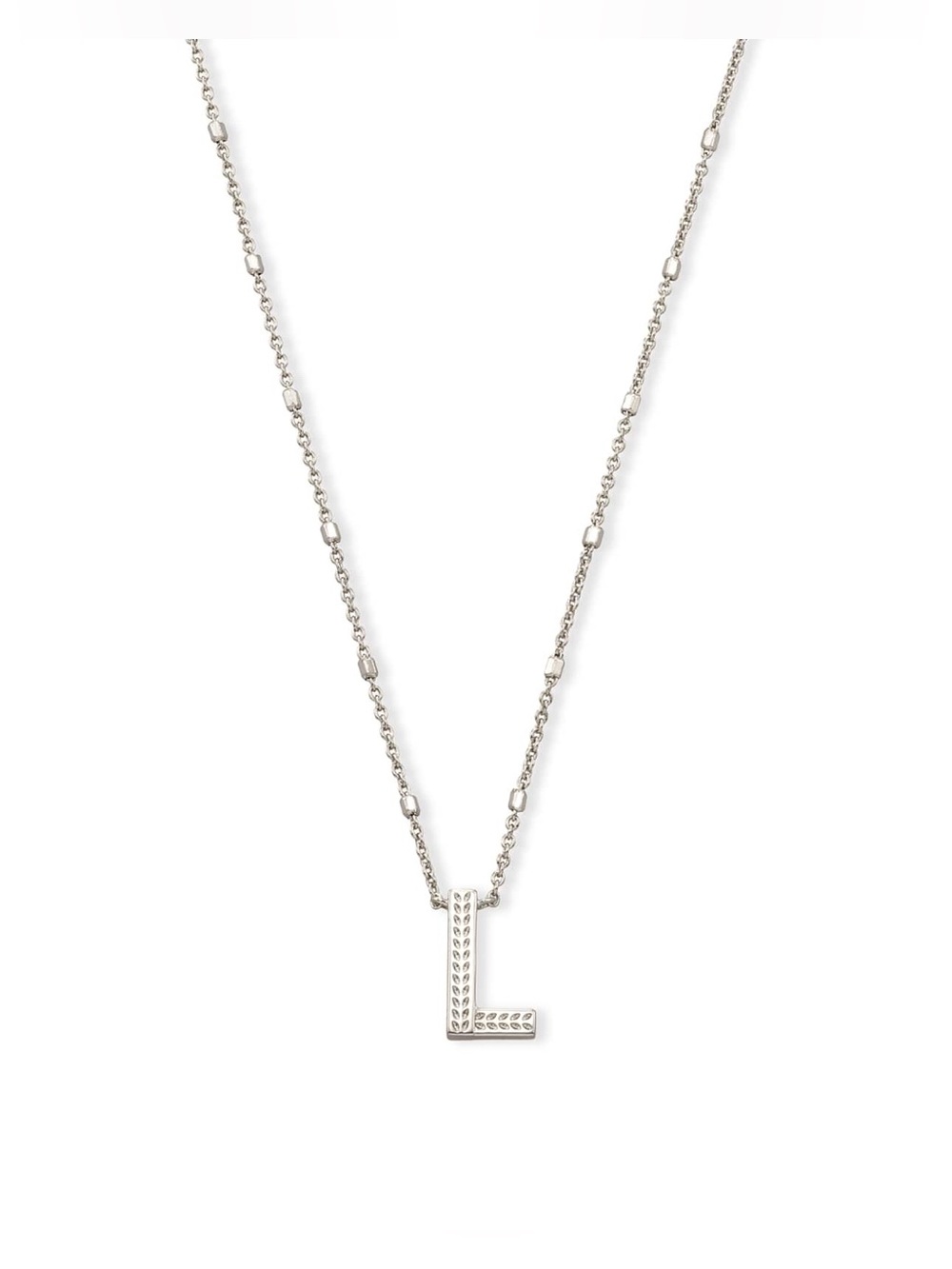 Kendra Scott Letter L Pendant Necklace in Silver NWT